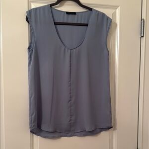 Blue Sleeveless Blouse with Scoop Neckline Sz M